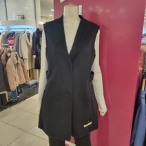 샤트렌 [백화점 인기상품] 체형커버하기 좋은 V넥 스냅버튼 울&캐시미어 핸드메이드 롱 베스트 HCBWVT101