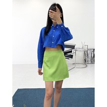 A라인 새틴 미니 스커트 글로시 포인트 스커트 3color