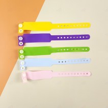 단체 소풍 피크닉 일회용 미아방지 이름표 팔찌 1p, 분홍