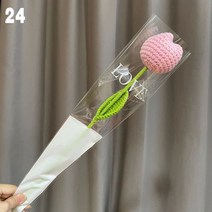 인형꽃다발 고백인형 졸업식인형 니트 꽃 장미 튤립 인조 손 뜨개질 인공 꽃다발 웨딩 장식 손으로 짠 홈, 23 24