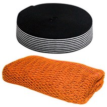 흰색줄바 50mm 10YD+그물망 오렌지 3m x 5m 화물차 트럭 용달 안정망 낙하방지 밴드 벨트 스트랩 탄력바