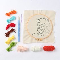 펀칭자수패키지 큐트곰 입문용 집순이용 자수 키트, 상세 참조, 상세 참조