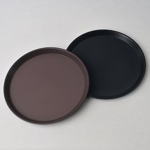 논슬립(non slip) 원형 쟁반 카페용품 트레이 난슬립 삼광물산, 브라운(밤색)
