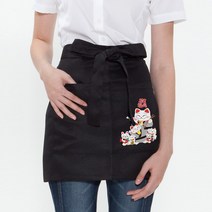 Gudaform 허리형 단색 앞치마 M 네코친구들 / 일식디자인 Apron, 03-네코친구들 블랙(214), 1개
