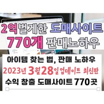 순수익 2억 벌게한 도매사이트 770개와 판매 노하우 (빠른 발송 + PDF 전자책), 서비스타입 A