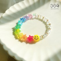 364days 무지개 별 스마일 비즈팔찌 어린이팔찌 엄마랑아이랑 커플팔찌 우정팔찌 유아동 초등학생 아이선물 조카선물