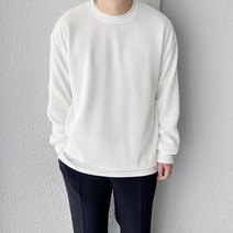 코튼 빅사이즈 하찌 라운드 골지 오버핏 니트 맨투맨 긴팔 티셔츠