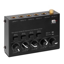 미니 스테레오 믹서 MAX400 울트라 로우 노이즈 4 채널 믹싱 콘솔 DC5V 일렉트릭 기타 드럼 피아노 용 전원 어댑터 포함, [01] EU plug