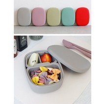 국산 실리콘 3칸 도시락 찬통 직장인 어린이 다이어트 도시락통 칸조절, 그린