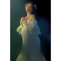 임산부 촬영복 스튜디오 화이트 여신룩 베이비샤워