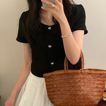[에이진] 하트 트위드 크롭 자켓