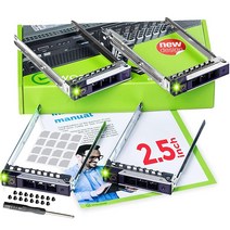 WORKDONE 2팩 2.5인치 하드 드라이브 캐디 - 델 PowerEdge 서버와 호환 - 14세대 R340 R440 R540 R640 R740xd R840 R940 R6415, 4-PACK