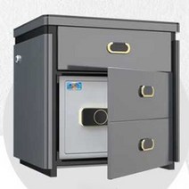 협탁 침대 캐비닛 현금 테이블 현찰 수납 탁자 금고, 터치 램프 51 고급 회색