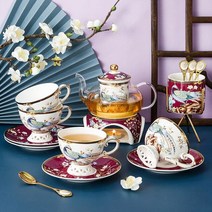 0161 유리 찻주전자 세라믹 티 워머 난방 베이스 세트 커피 스토브 슈트 꽃 차 인퓨저 내열, 05 1