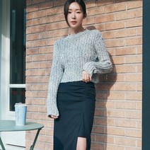 아티드(A;td) 슬릿 미디 스커트_BLACK