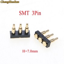 ChengHaoRan 1pcs SMT DIP 포고 핀 커넥터 Pogopin 배터리 스프링로드 접촉 테스트 프로브 전원 충전 헤더, 02 SMT 3P 7.0mm