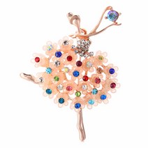 발레바 발레 댄싱 소녀 브로치 여왕 빛나는 크리스탈 유리 모듬 디자인 여성용, 03 Type 2 - Multicolor