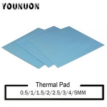 YOUNUON-tichkess 열 패드 100x100mm 0.5mm 1mm 1.5mm 2mm 3mm 4mm 5mm C 방열판 냉각 전도성 실리콘, 화이트-100x100mm_3.0MM 두께