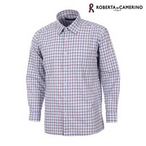 로베르타 디 까메리노 CP 체크 블루 일반핏 긴소매 셔츠 RL3-202-2