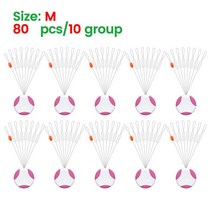 호환 낚시배 바다낚시배요트 부품 80 개10 세트 플로트 투명 고무 스토퍼 찌 스토퍼 플로트 원통형 공간 콩 물고기 라인 태클 액세서리, 80pcs 크기 m