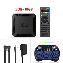스마트 TV 박스 와이파이 구글 플레이어 유튜브 X96 안드로이드 10 올위너 H313 쿼드 코어 4K 60fps 1GB 8GB 셋톱 박스 X96Q 2GB 16GB, 22.영국 플러그  2G16G backlit i8
