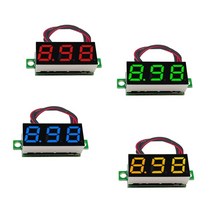 전기 계측기 0.28 인치 dc led 디지털 전압계 0-100v 전압 자동차 모바일 전원 전압 테스터 감지기 12v 빨간색 녹색 파란색 노란색, 초록, dc0-100v 세 줄
