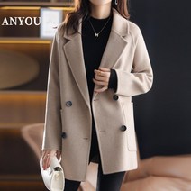 ANYOU 트렌치 코트 여성자켓 캐시미어코트