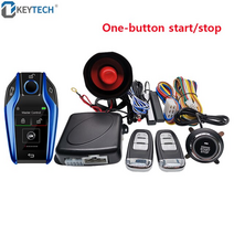 자동차 원격시동 스마트폰 스마트키 경보기 리모컨키 okeytech universal car alarm system one button start keyless entry 자동, q6a-블루