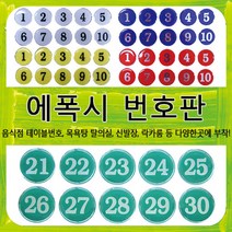 숫자스티커 테이블번호 번호 스티커 에폭시표지판 번호판 락카번호 스티커 음식점 식탁 번호 목욕탕 탈의실 신발장 번호 등으로 다양하게 사용하능한 숫자 스티커 입니다., F5000-Y (노랑), 1~10