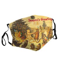 Funny Vintage Christmas And New Year Cats Party Holiday 성인용 인쇄 마스크 일본 만화 영화 방진 빨