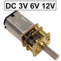 N20 3V 6V 12 V 전기 마이크로 DC 기어드 모터 12 볼트 저속 15 ~ 1000RPM 금속 모터 기어 조정 가능한 속도 반전|직류 전동기|, 1개, 12v, 15rpm