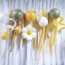 [써봄풍선] DIY 생일풍선세트 풍선가랜드 생일파티 장식 첫돌 백일상 꾸미기, 데이지풍선 SET + 손펌프