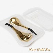 [두빛나래몰] 피부 탄력 마사지기 갈바닉 고주파 초음파 홈케어 뷰티 괄사 피부 관리기 워터 필링 럭셔리 로즈 골드 스틱 스테인레스 스틸 페이셜 아이스 글로브 냉각 마사지 스파, 협력사, 골드 세트, 01 GOLD SET