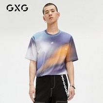 반팔티셔츠남자 GXG 남성의류 생활 계열 21 년 여름 상점 같은스타일 캐쥬얼 자수 라운드넥 간지나는 2164406647