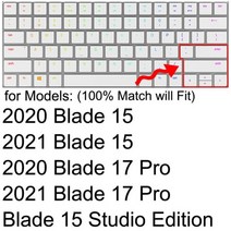 Razer Blade 15 17 Pro 14 스텔스 북 13 2021 2020 2019 2018 용 키보드 커버 실리콘 프로텍터 스킨 케이스 액세서리 TPU, 2020 2021 Blade