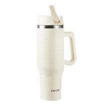 CAROTE 뚜껑과 빨대가 있는 단열 텀블러 스테인리스 스틸 단열 텀블러 단열 물병 1.2L(40온스) 블루, White