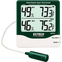 Extech 445713 큰 자리 실내/실외 습도 온도계 USA 미국, 1, 단일옵션