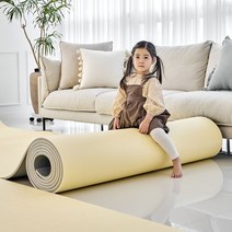 [자리엔매트] 에코플로어 롤매트 층간소음 매트 PVC 유아 아기 놀이방 복도 거실 바닥 셀프시공, 라이트아이보리(15mm), 2m