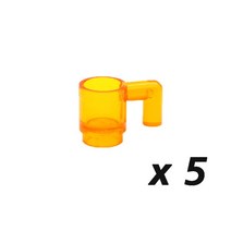 중국레고 호환 도시 MOC 벽돌 부품 빌딩 블록 장교 가구 액세서리 키트 DIY 완구 노트북 컴퓨터 컵 전화 가, 14 5pcs orange cup