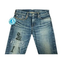 히스테릭 글래머 히스테리컬 DENIM VIXEN GIRL 남성 슬림 스트레이트 데님 팬츠 포인트 패션 일본