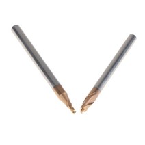 GHSHOP 2x HRC55 텅스텐 카바이드 코팅 볼 엔드 밀 CNC 공구 R1 * 4 R2 * 4, 실버, 텅스텐 스틸