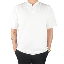 후리스타일 남성용 오버핏 브이헨리넥 반팔티