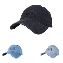 LA 레터링 마크 데님 청 워싱 면 코튼 빈티지 야구모자 볼캡 여자빈티지볼캡 남자패션모자 남성빈티지모자