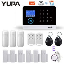 자전거 오토바이 도난방지 경보기 전동 원격 와이파이 GSM 홈 보안 경보 시스템 무선 키보드 및 모션 센서 도난 방지 TUYA 앱 제어 스마트 키트, 17.E - EU 플러그