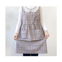 면 캔디체크 소녀앞치마 체크패턴 어린이집 보육교사 공방 카페 주방 다용도 92cm 5장 예쁜앞치마