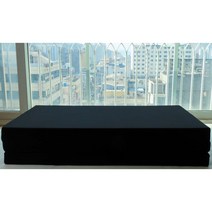 SEJEL.F (세젤에프) 3단 폴리 접이식 매트리스 빨아쓰는 HR스펀지 싱글매트 블랙 7.5CM, 화이트 & 블루