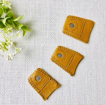 헤세드 NEW) 철제 가죽 골무 (S M L), 카멜(S)