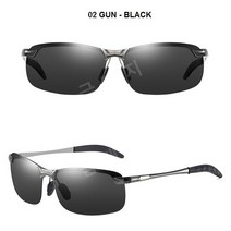 편광 선글라스 운전 금속 남자 안경 낚시 고글 UV400, 02 Gun - BLack