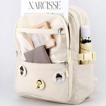 남녀공용 커플 새학기 신학기 데일리 특이한 투명포켓 탈부착 뱃지 백팩 가방