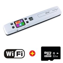 북스캐너 비파괴 셀프 북스캔 문자인식 고해상도휴대용 A4 스캐너 Iscan WiFi 1050 인치 당 점 JPG/PDF 사, 06 Wifi 32G SD Card